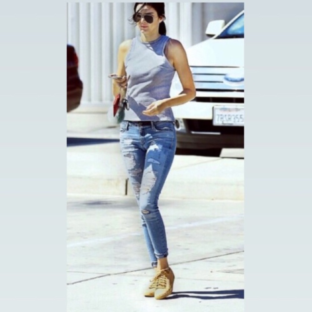 RtA Light Blue Distressed Skinny Jeans